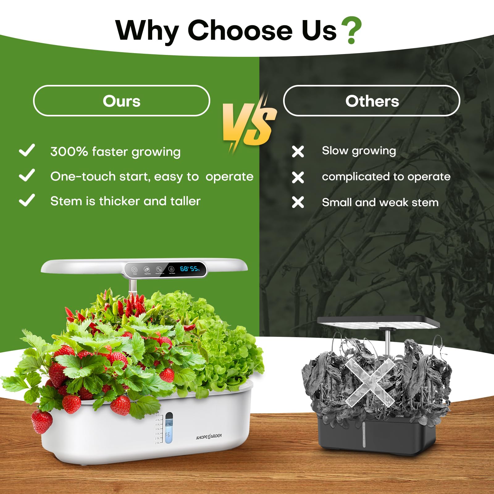 Ahopegarden adjustable light post supports tall herbs and vegetables