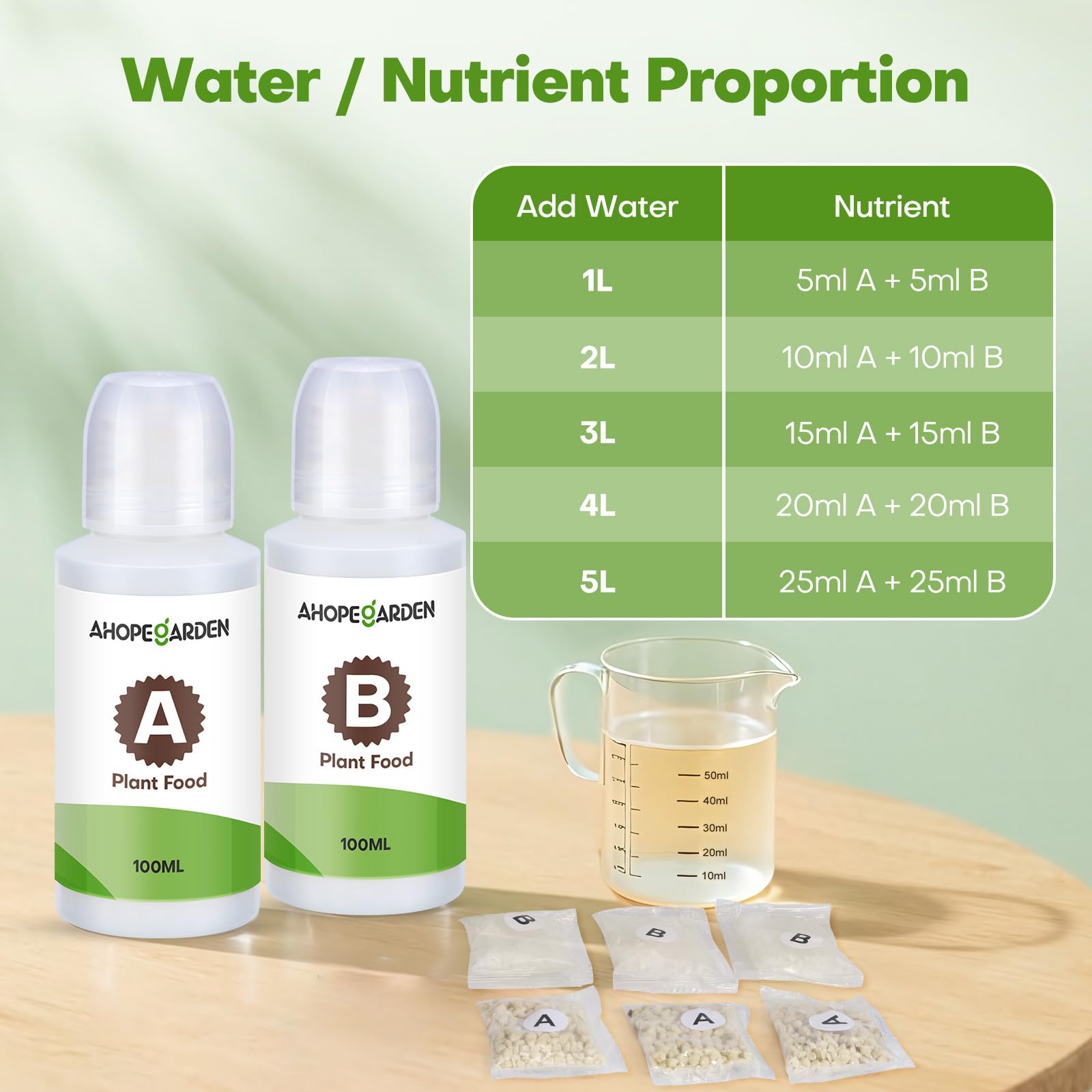 Ahopegarden AeroGarden-compatible nutrition designed for indoor hydroponics.