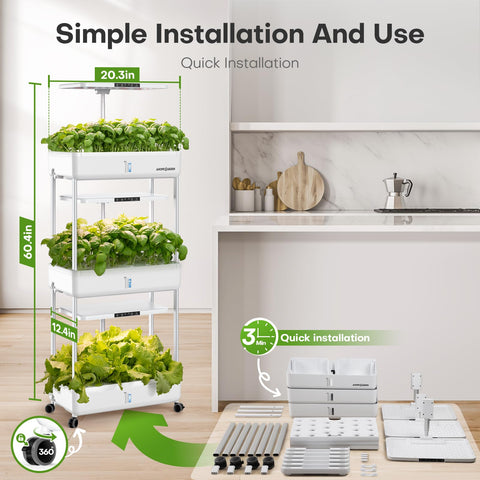 Ahopegarden collapsible frame allows fast, compact installation in small spaces.