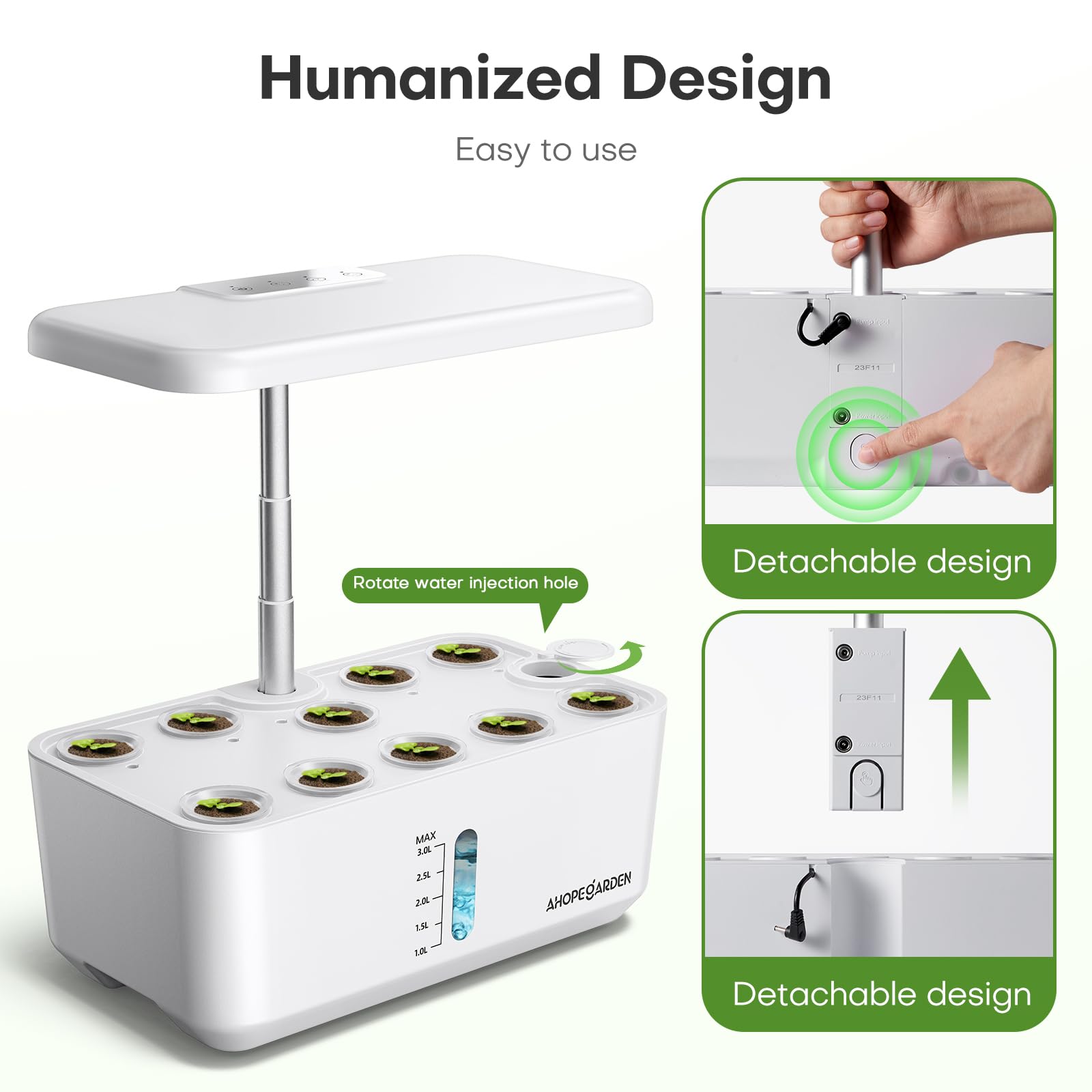 Ahopegarden countertop hydroponic garden fits busy family kitchens.