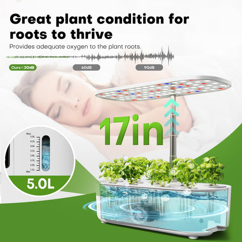 Ahopegarden dual-light mode replicates sunlight for year-round yields.