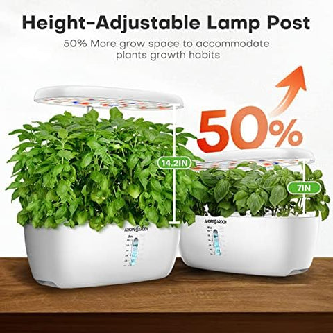 Ahopegarden height-adjustable light post reaches different growth stages