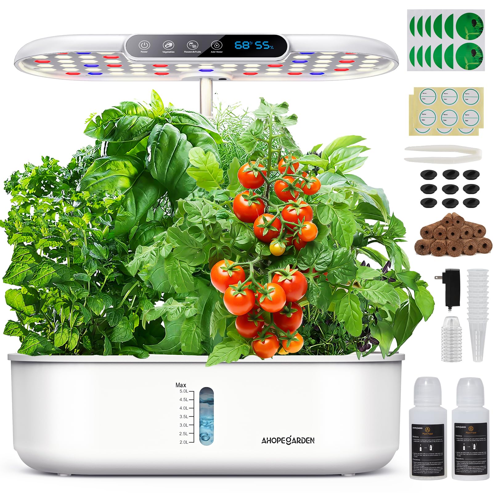 Ahopegarden hydroponics 12-pod system enables space-saving year-round herbs and vegetables growth