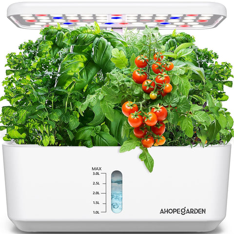 Ahopegarden indoor hydroponic garden with 10 pods for fresh herbs.