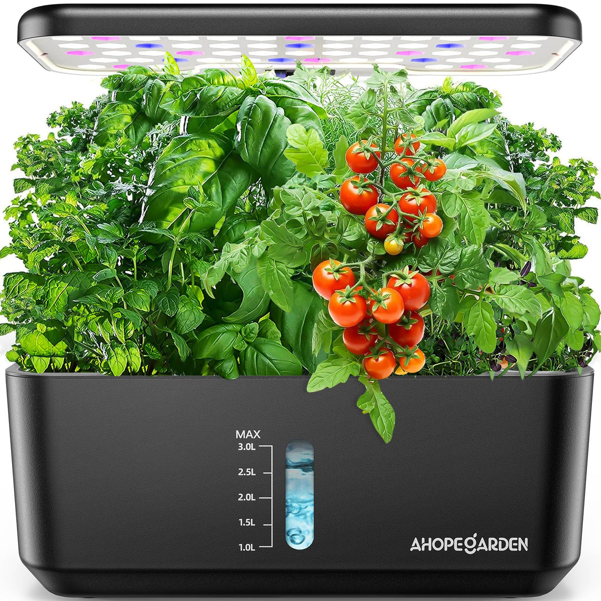 Ahopegarden indoor hydroponic system on the counter for fresh herbs.