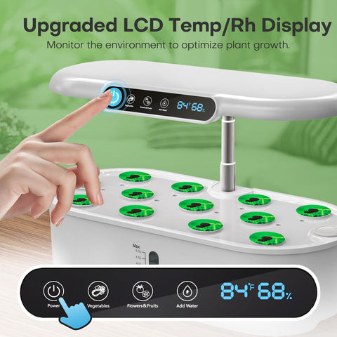 Ahopegarden LCD temp humidity display helps monitor ideal home growing conditions