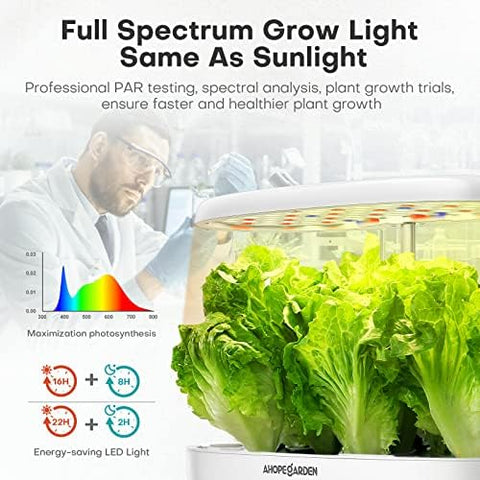 Ahopegarden LED grow light provides full-spectrum plant lighting