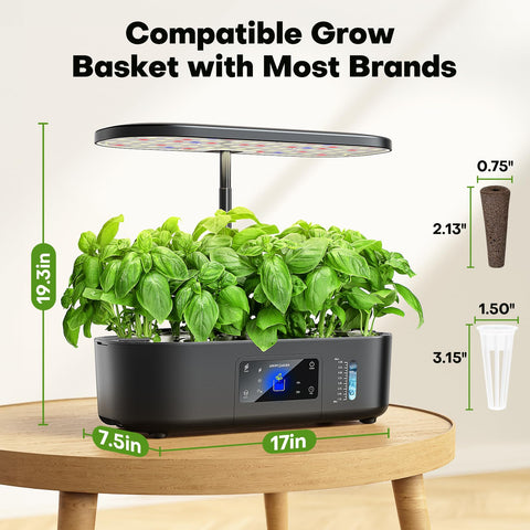 Ahopegarden 5L reservoir with quiet pump supports continuous herb irrigation.