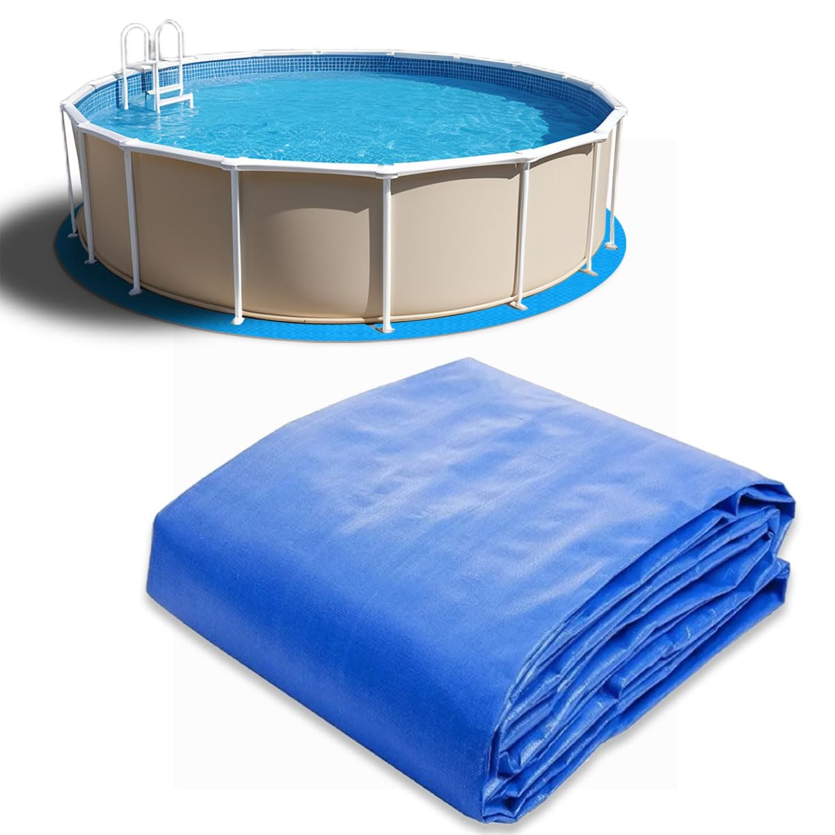Ahpuhtan 18ft round pool liner pad underlayment protects the liner from punctures and debris.