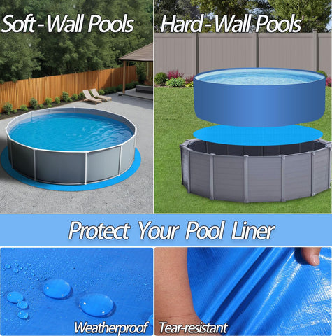 Ahpuhtan waterproof ground cloth keeps the pool tidy by blocking ground debris.