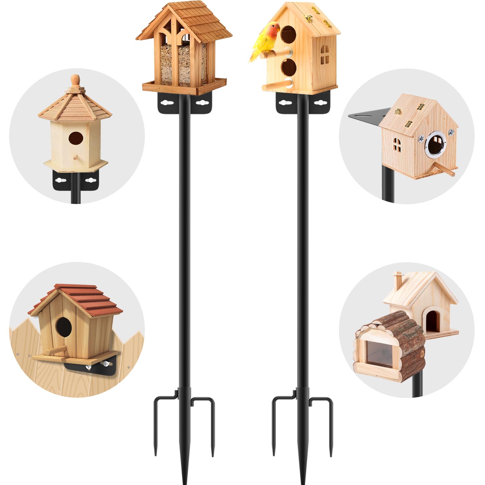 AHRLHR 80-inch adjustable bird feeder pole extended for flexible garden placement