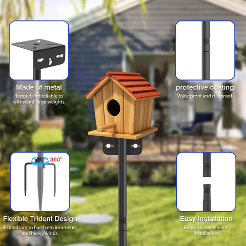 AHRLHR easy-install-bird-pole simplifies setup for quick enjoyment of backyard birdwatching.