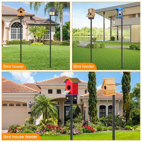 AHRLHR rustproof heavy-duty bird feeder pole base offers wind-stable support
