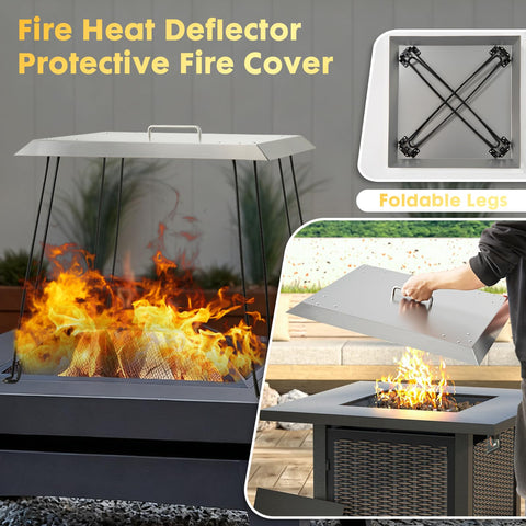 AHUAWA protects fire pit from rain and debris with the deflector lid.