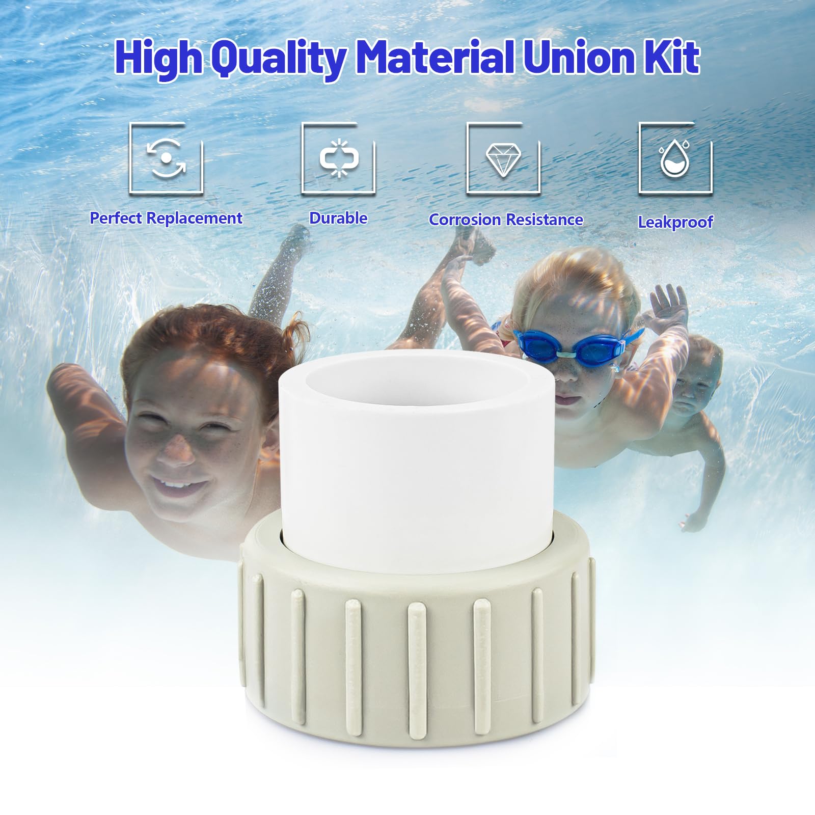 Ahuliao 2-inch external slip PVC union featuring robust external connection.