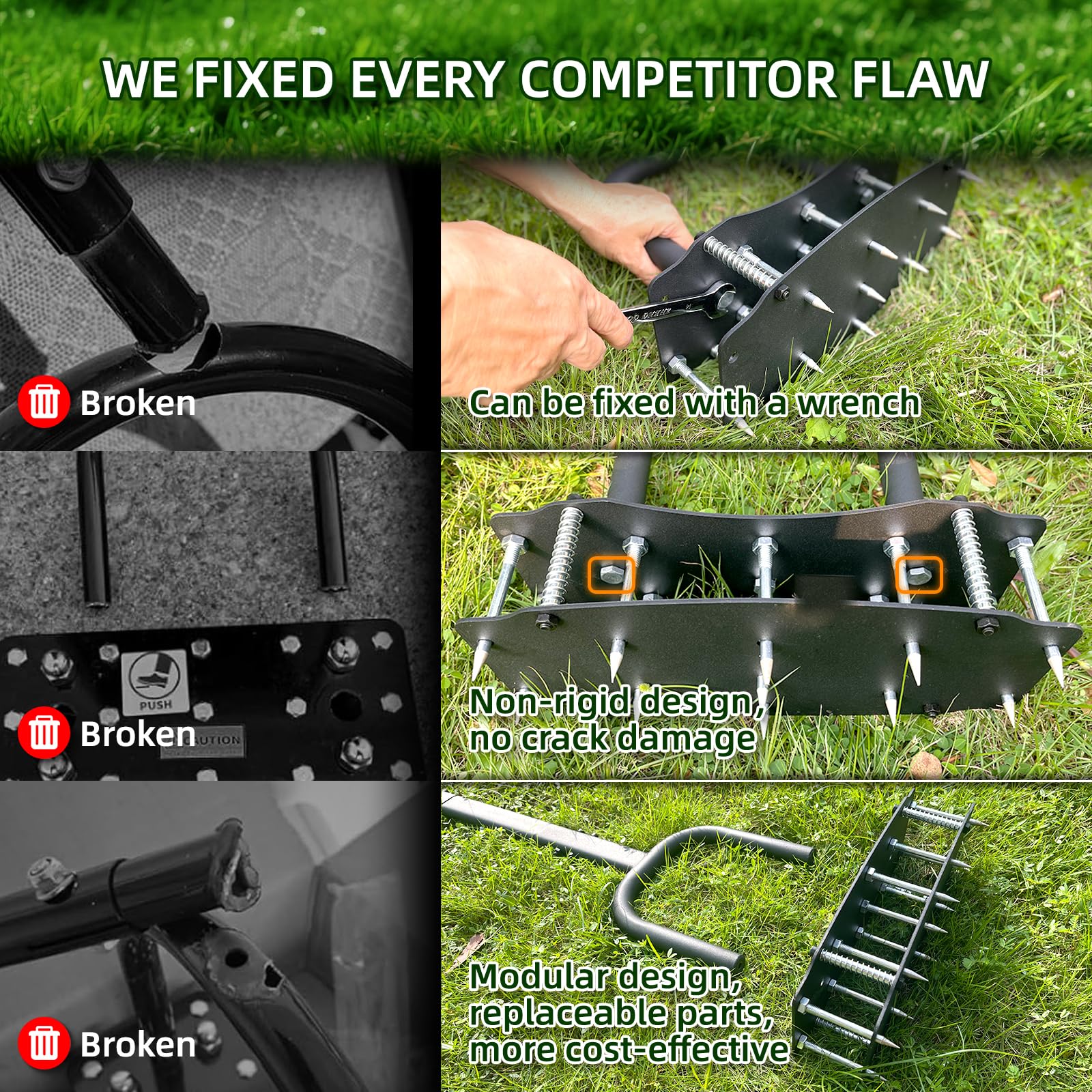 AHXPOCF kick-to-unclog pedal clears clogs quickly for continuous aeration.