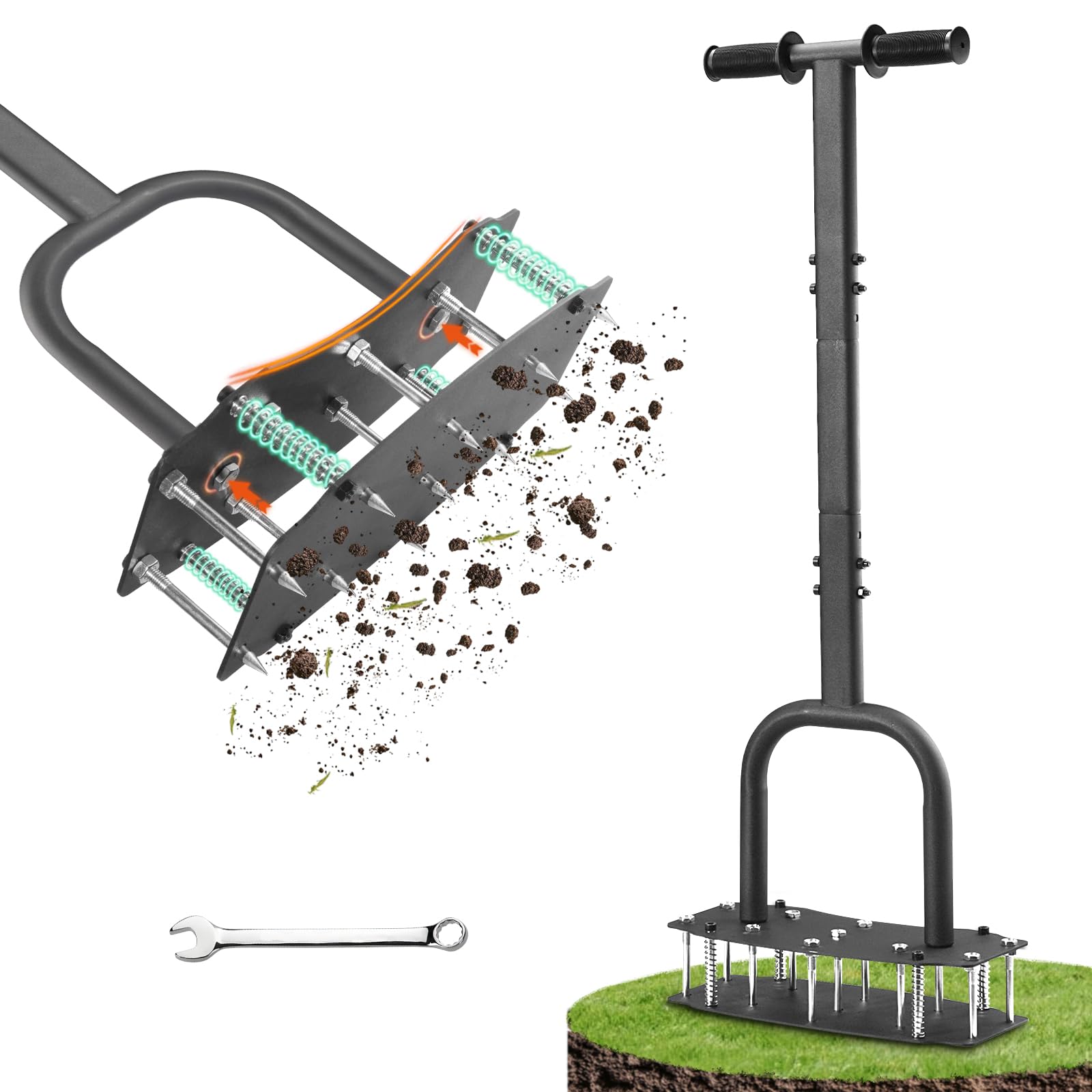 AHXPOCF lawn aerator plate enables deeper soil penetration for healthier grass roots.