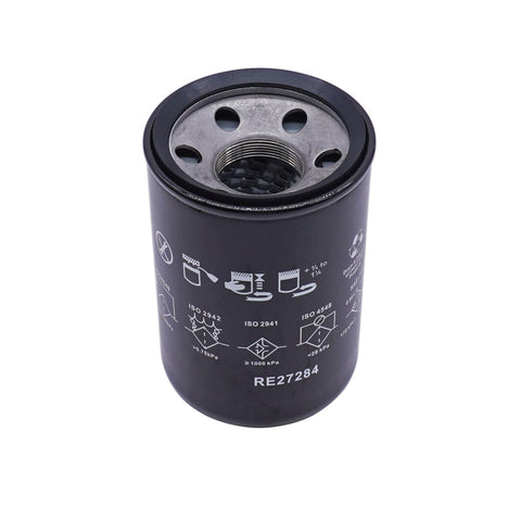 AIB2C RE27284 hydraulic filter closeup shows durable housing for reliable filtration.