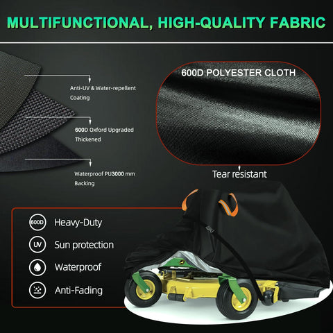 Aibiley cover fits up to 62-inch decks for versatile lawn tractors