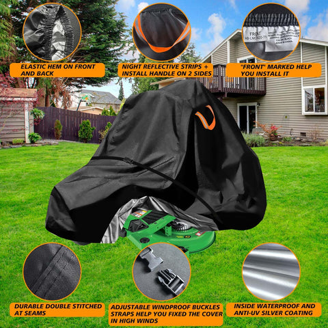 Aibiley mower cover with buckle straps delivers windproof security during outdoor storage