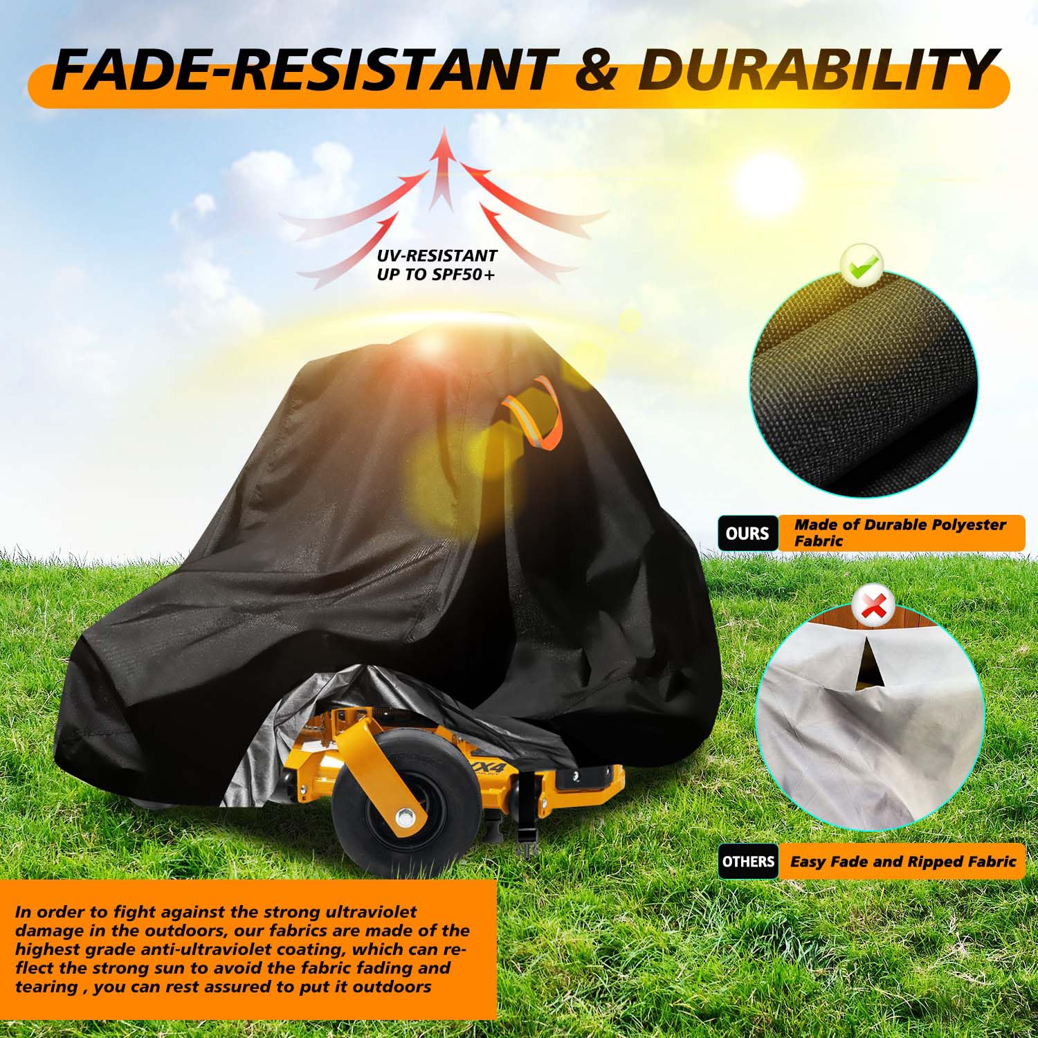 Aibiley 210D fabric is UV-fade resistant for bright, lasting color.