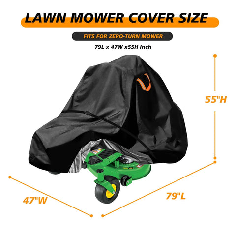 Aibiley zero-turn mower cover side view shields mower from wind and dust