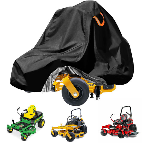 Aibiley zero-turn mower cover made of waterproof 210D fabric protecting against rain and snow.