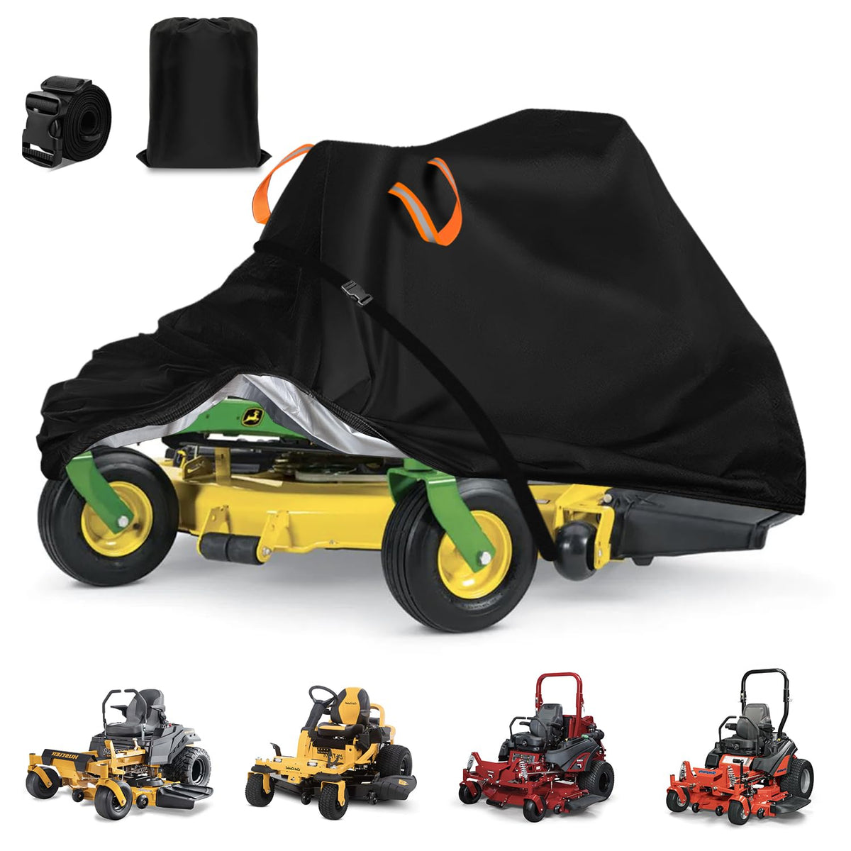Aibiley zero-turn mower cover in waterproof 600D fabric protects from rain and sun