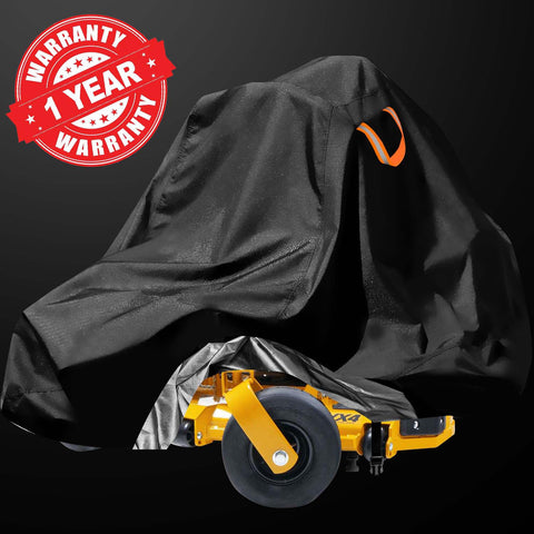 Aibiley weatherproof mower cover keeps outdoor equipment ready for use.
