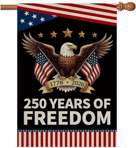 AIBOLYNE 250th anniversary flag, eagle front view, ideal for vibrant outdoor patriotism.