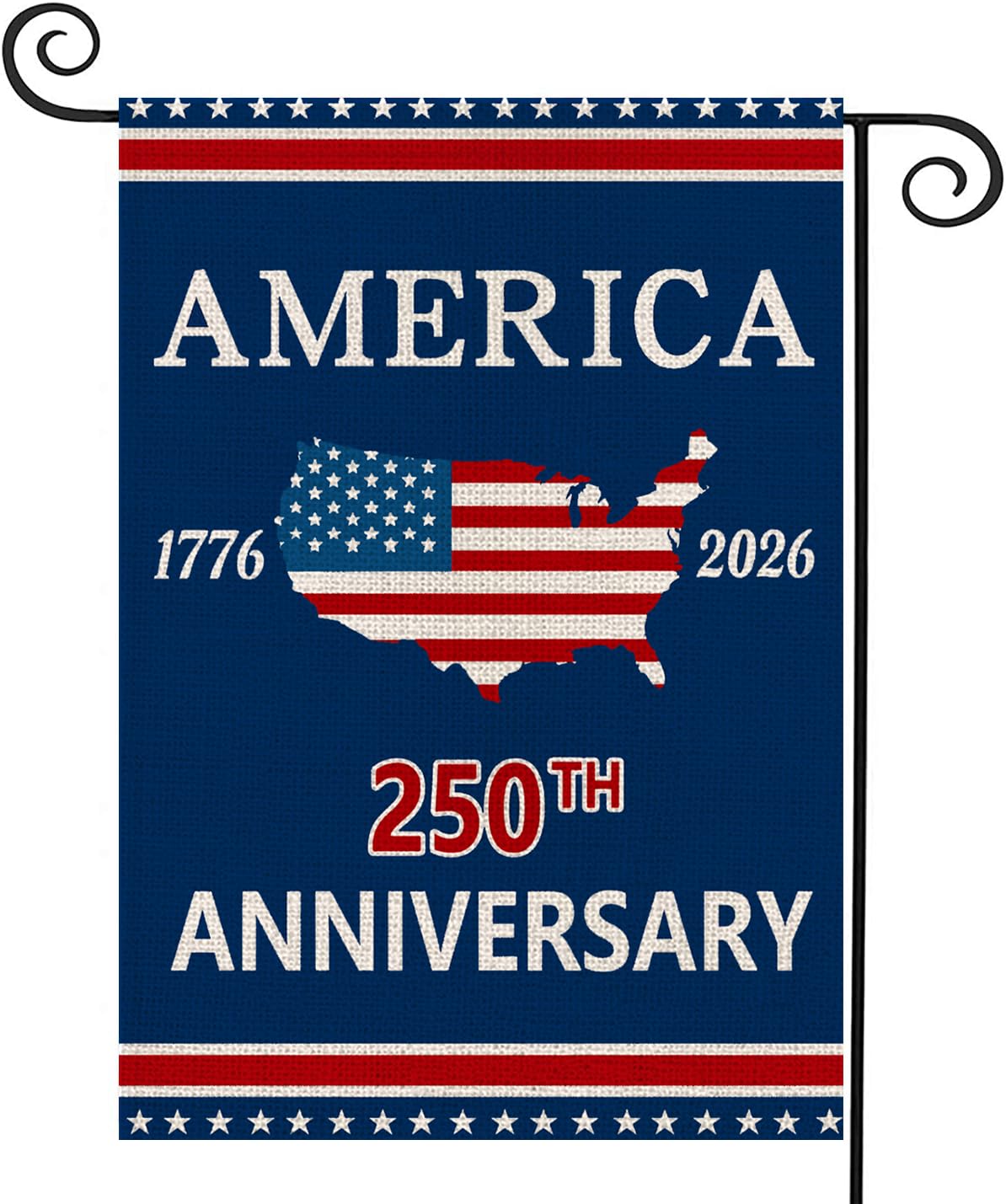 AIBOLYNE 250th Anniversary flag with map and stars for outdoor patriotic displays.