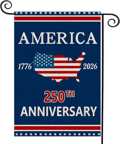 AIBOLYNE 250th Anniversary flag with map and stars for outdoor patriotic displays.