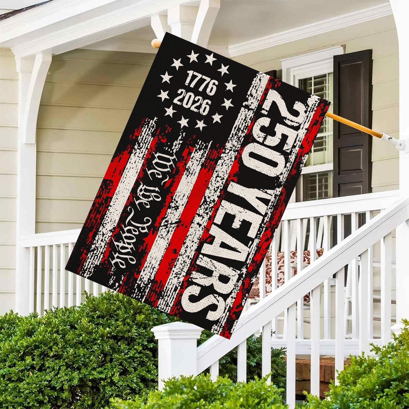 AIBOLYNE Flag on outdoor stand, ideal for Fourth of July celebrations