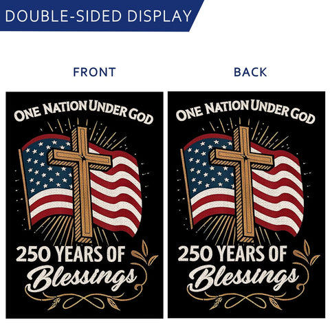 AIBOLYNE double-sided garden flag designed for visibility from both directions outdoors.