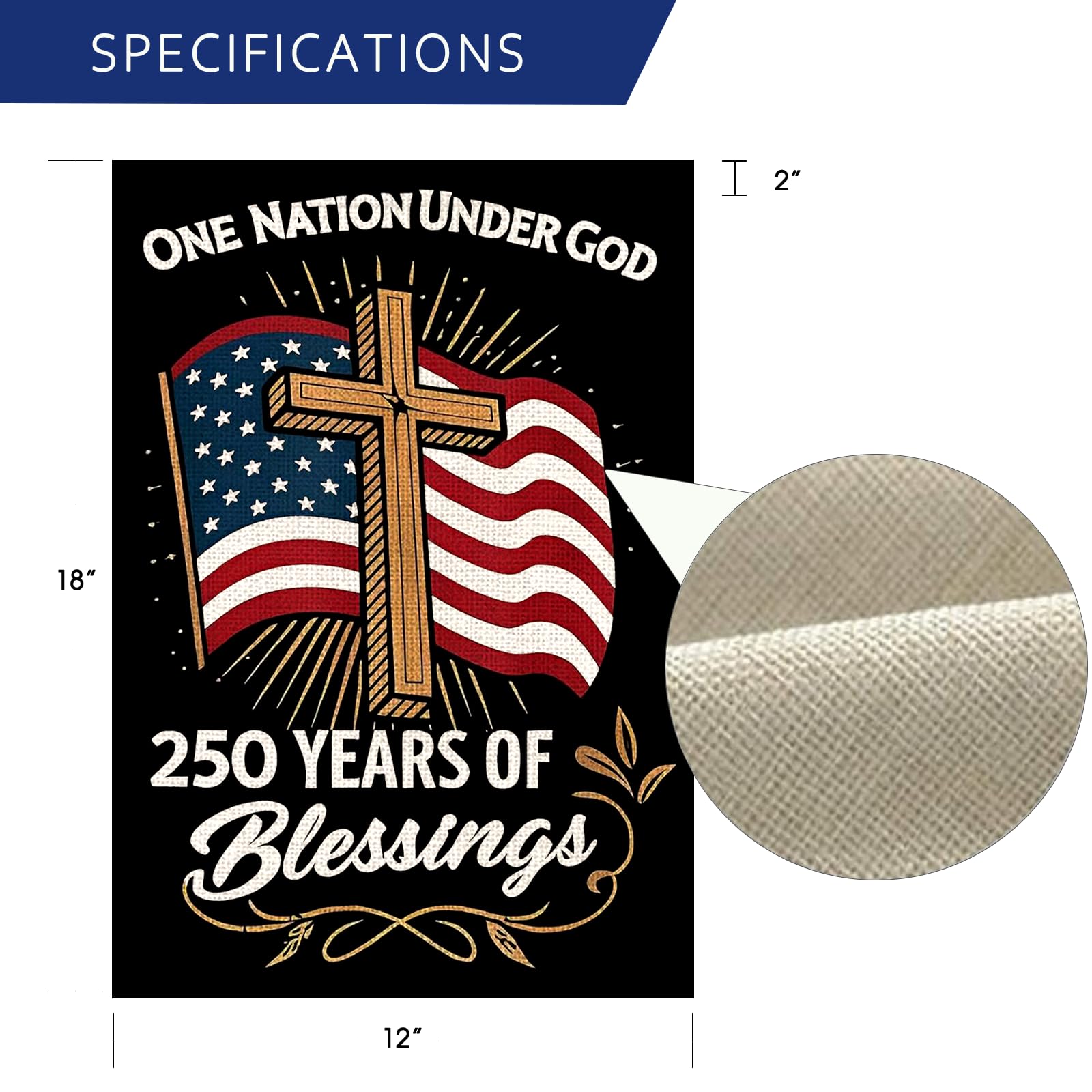 AIBOLYNE flag measures 12x18 inches for standard garden flag holders.
