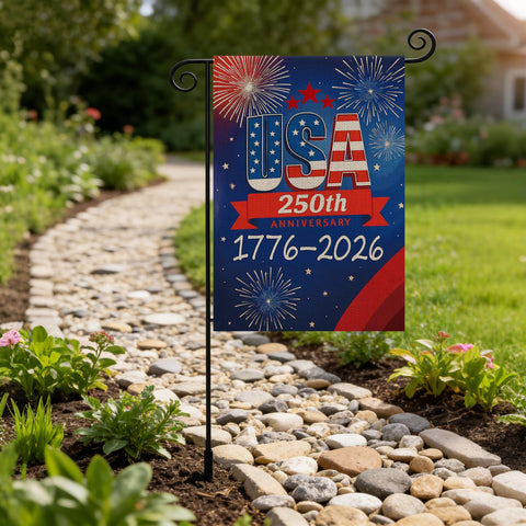 AIBOLYNE flag displayed in a sunny garden for year-round patriotism