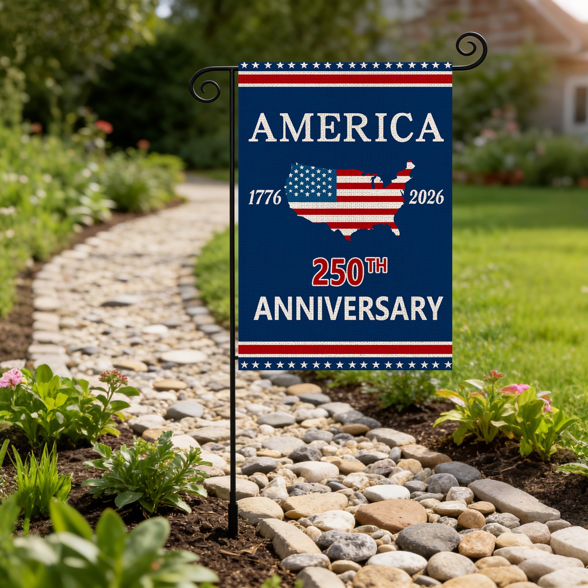 AIBOLYNE vibrant patriotic flag adds color to yard events.