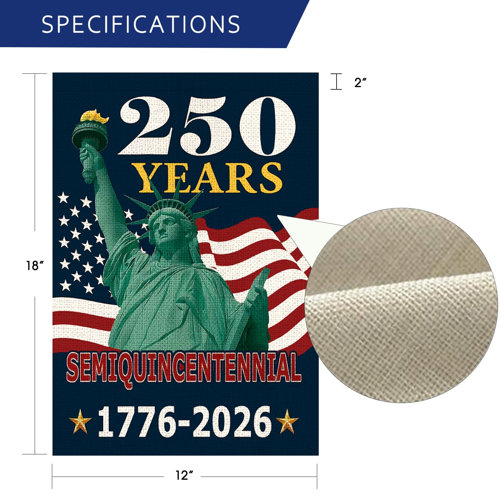AIBOLYNE navy blue background patriotic artwork for porch or yard.