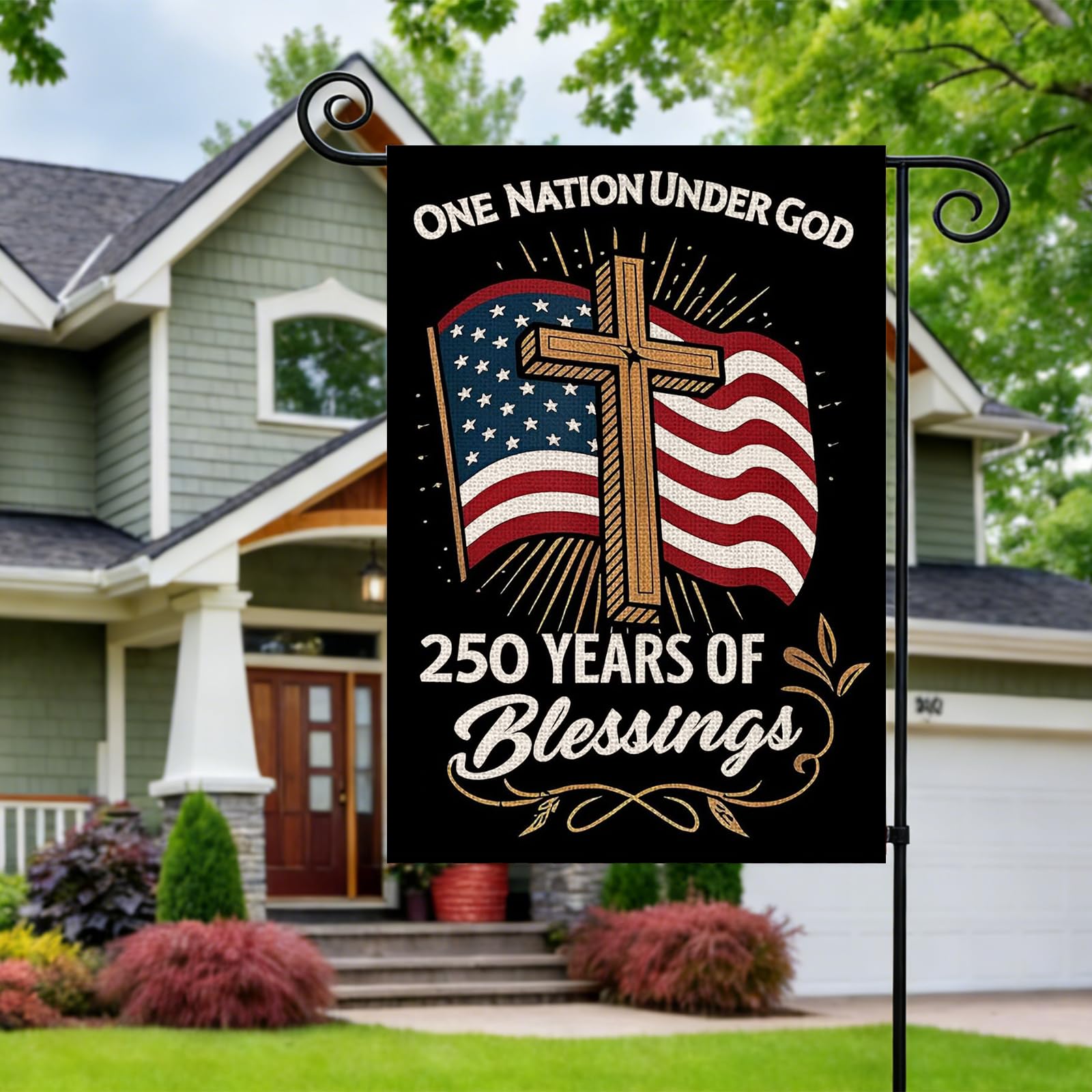 AIBOLYNE burlap material withstands outdoor conditions while preserving vivid graphics.