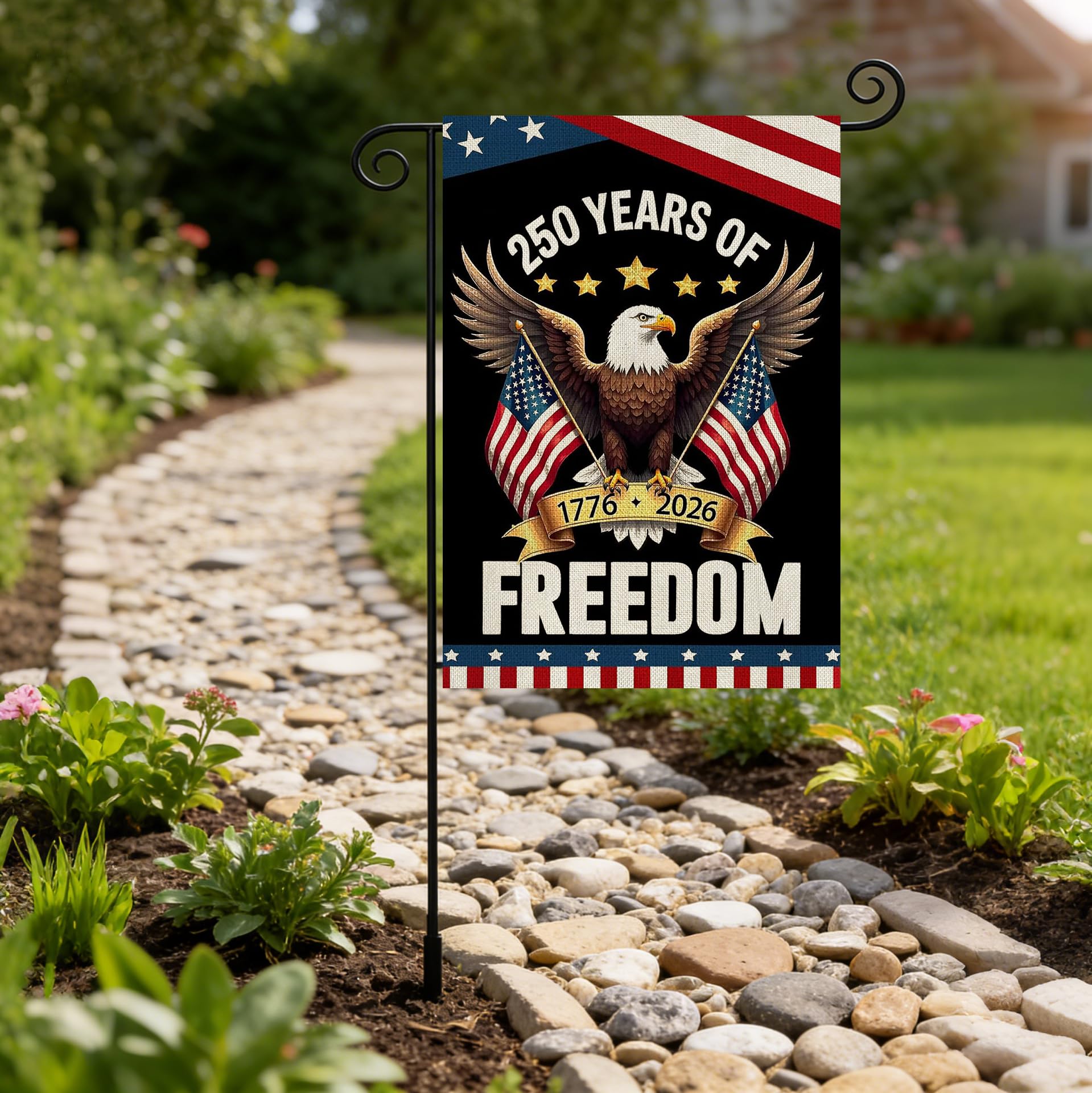 Aibolyne patriotic artwork captures classic stars and stripes in festive display.