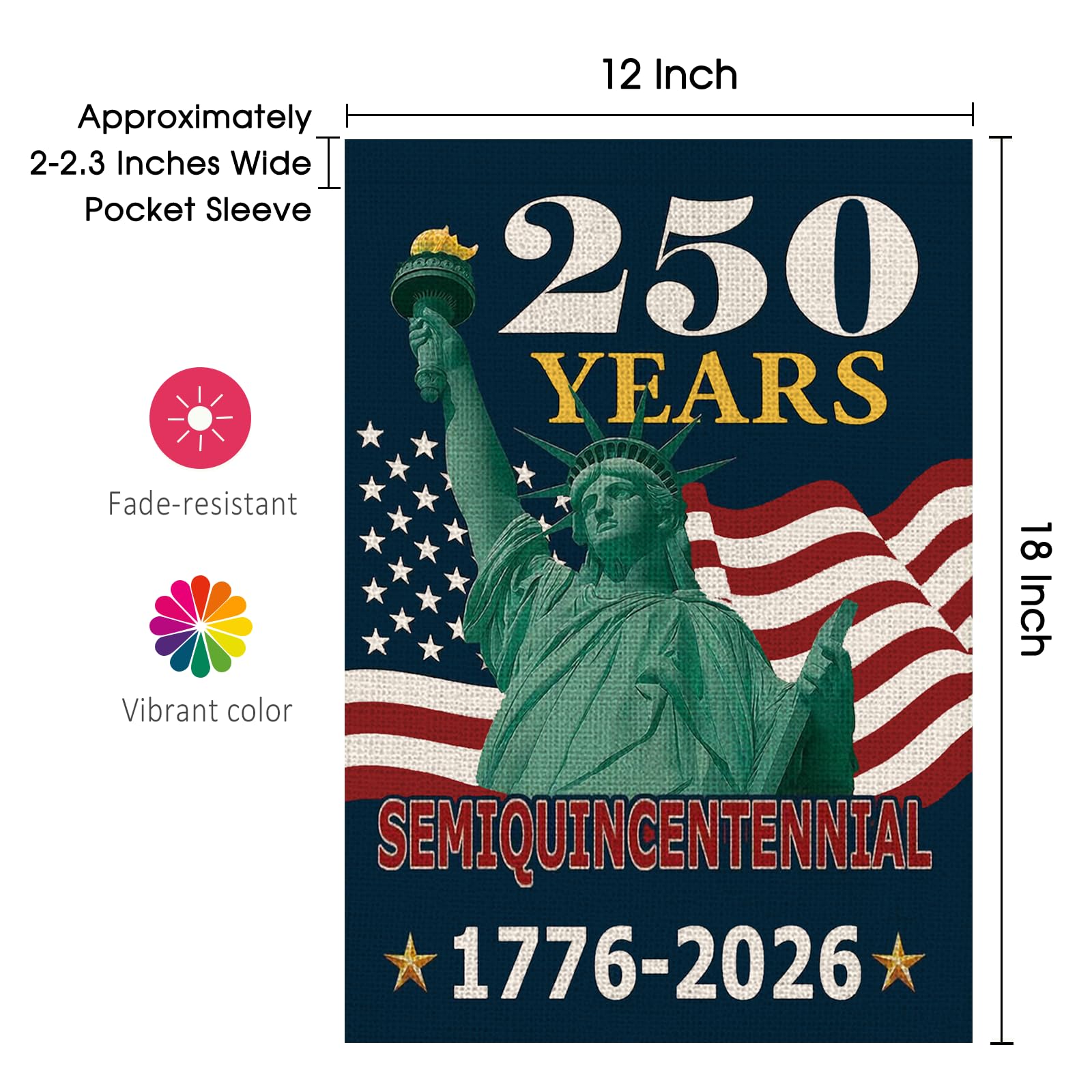 AIBOLYNE Statue of Liberty flag motif for celebration decor.