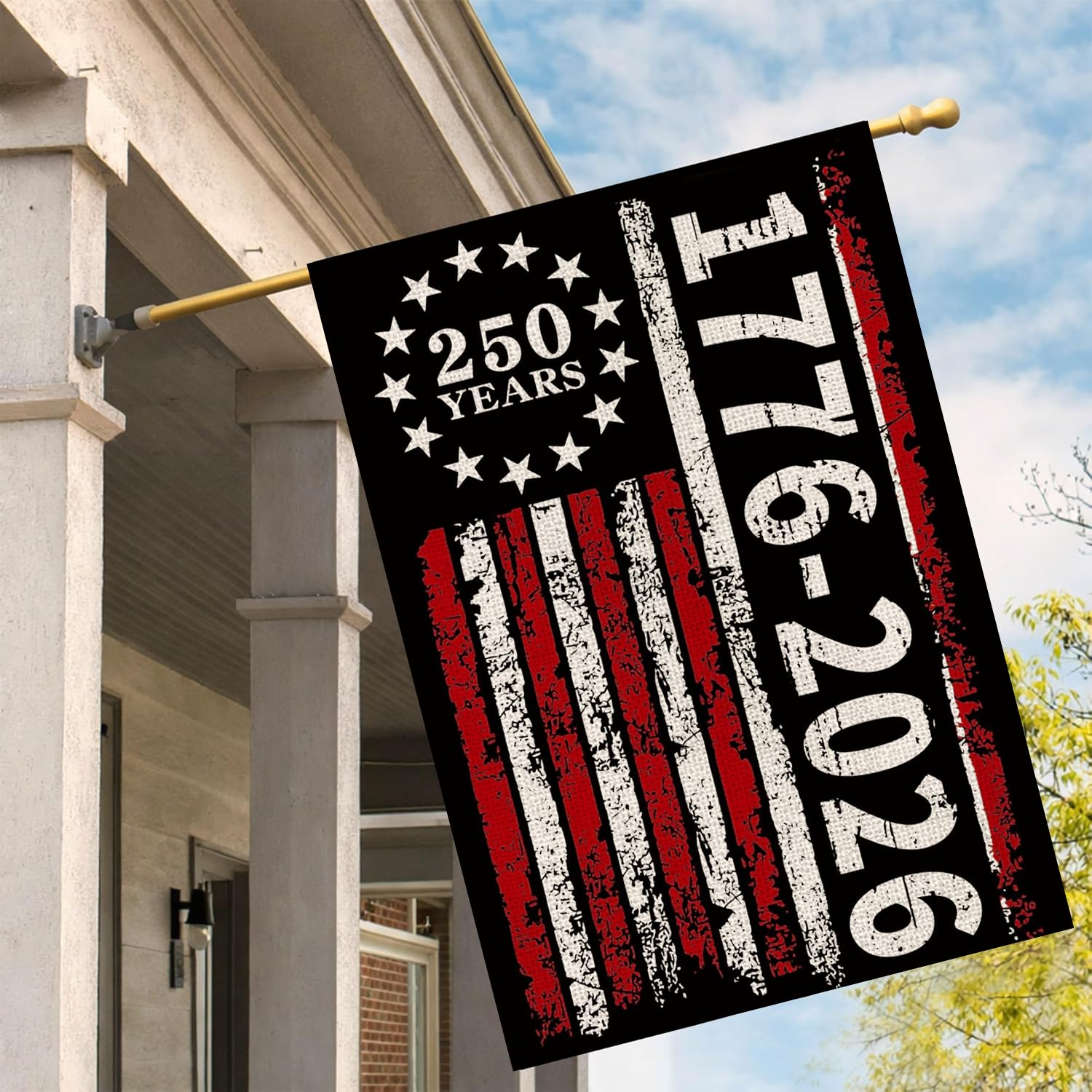 AIBOLYNE USA flag with 13 stars circle for yard celebrations.