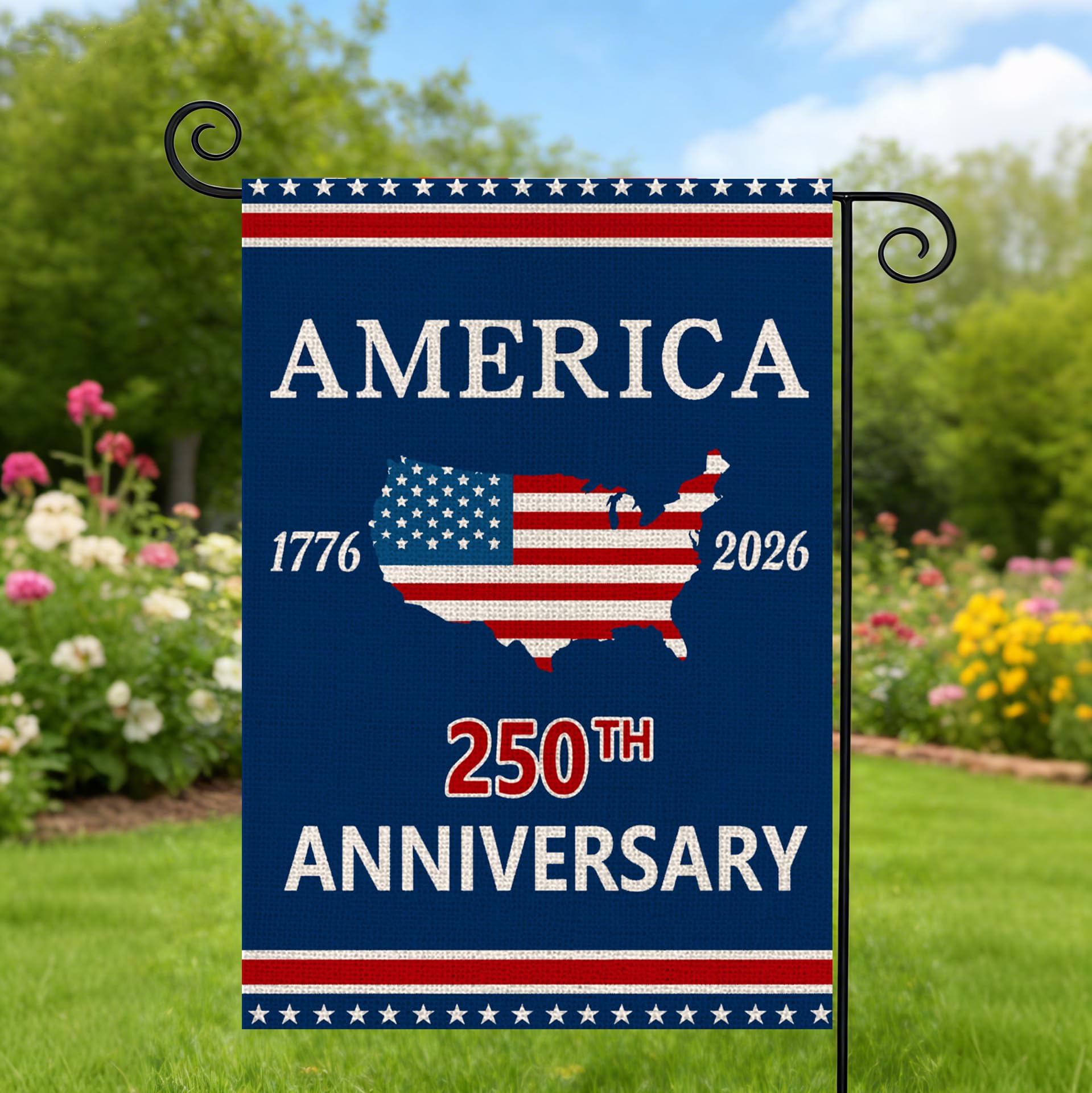 AIBOLYNE USA 250th anniversary flag for festive outdoor display.