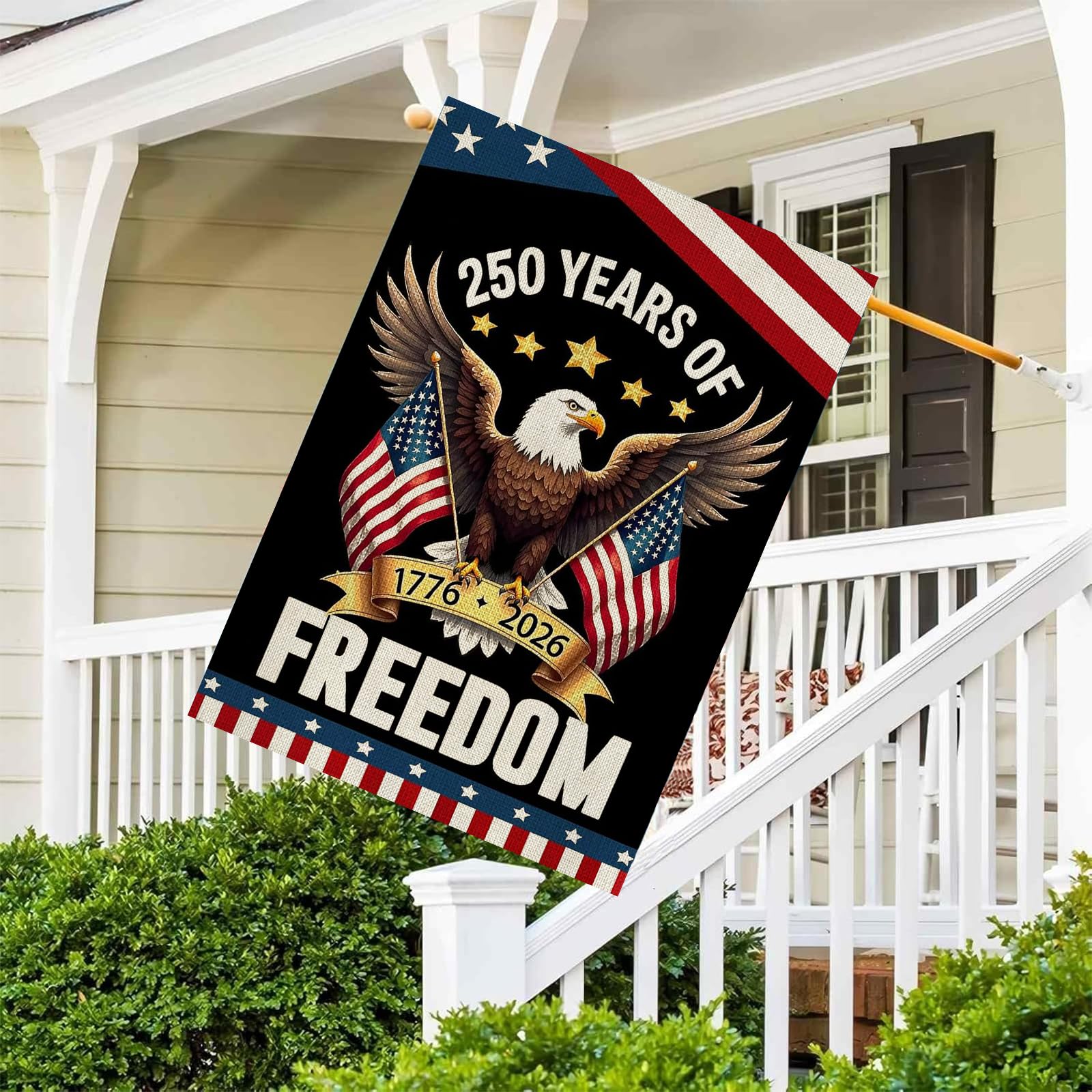 AIBOLYNE usa-flag-detailed-bald-eagle vibrant outdoor decoration.