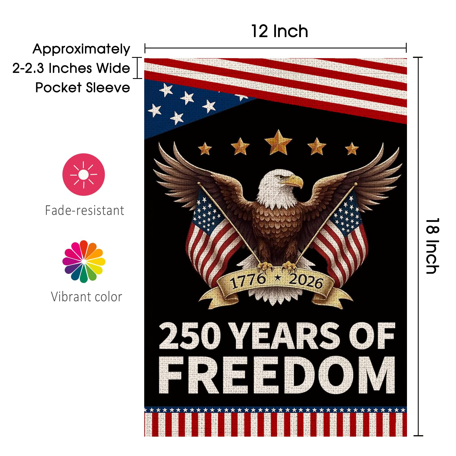 AIBOLYNE 12x18 inch garden flag designed for gardens and patios.