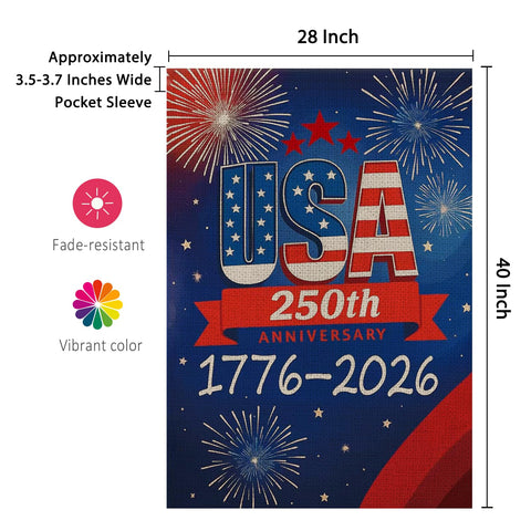 AIBOLYNE patriotic artwork celebrates the 250th anniversary with stars and stripes.