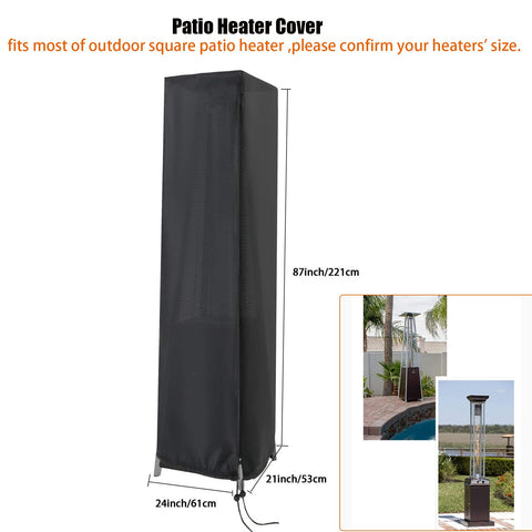 Aidetech pyramid heater cover with zipper for easy on/off.