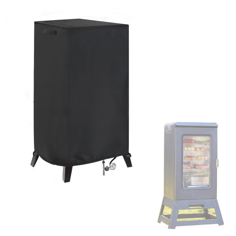 Aidetech East Oak Ridgewood Pro 30 front view smoker cover protecting from rain and sun