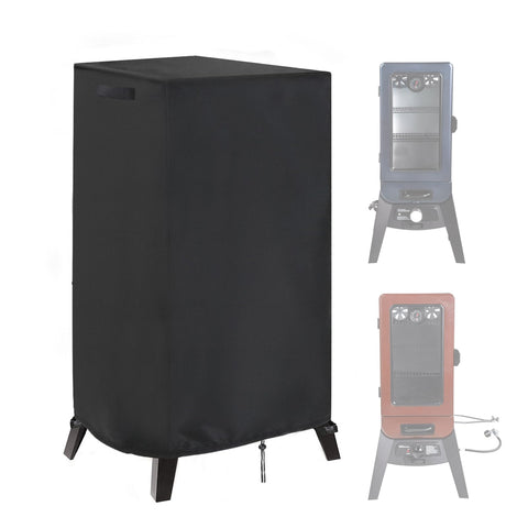 Aidetech smoker cover PBV3G1 front view shields Pit Boss from sun and rain