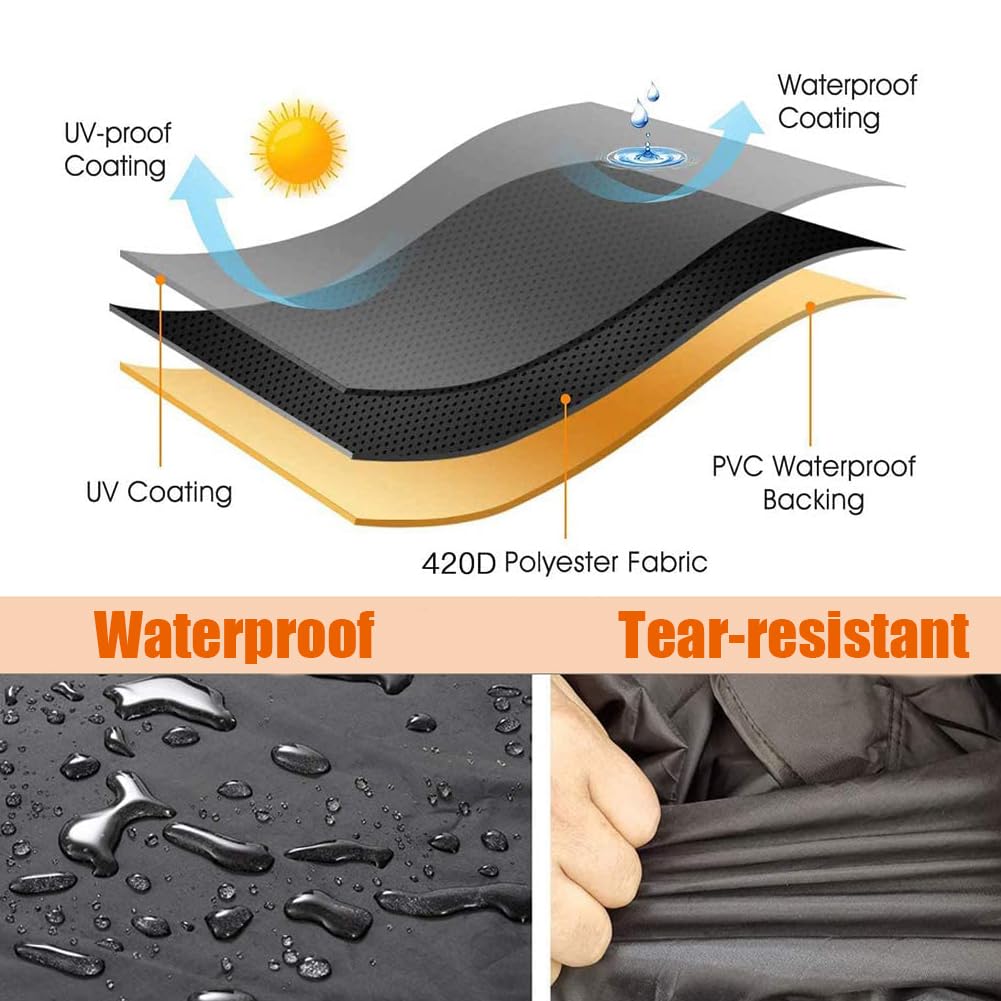 Aidetech windproof drawstring hem keeps cover secured in gusts.